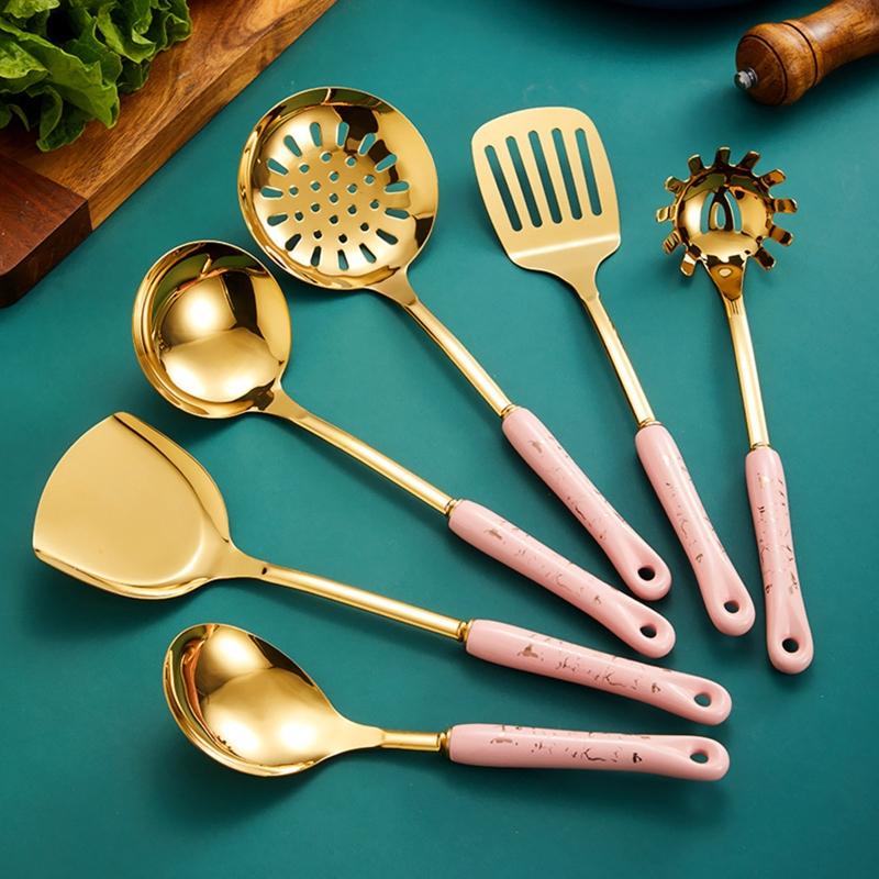 Electroplate Chef Utensil Set Cookware with Premium 201 Stainless Steel 4/6Pcs