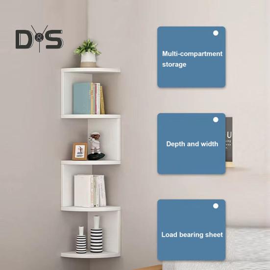 Mehrschichtige Wandregale Hohe Stabilität Starke Tragfähigkeit Einfache Installation Leicht zu reinigen Schwebende Regale Eckbücherregale