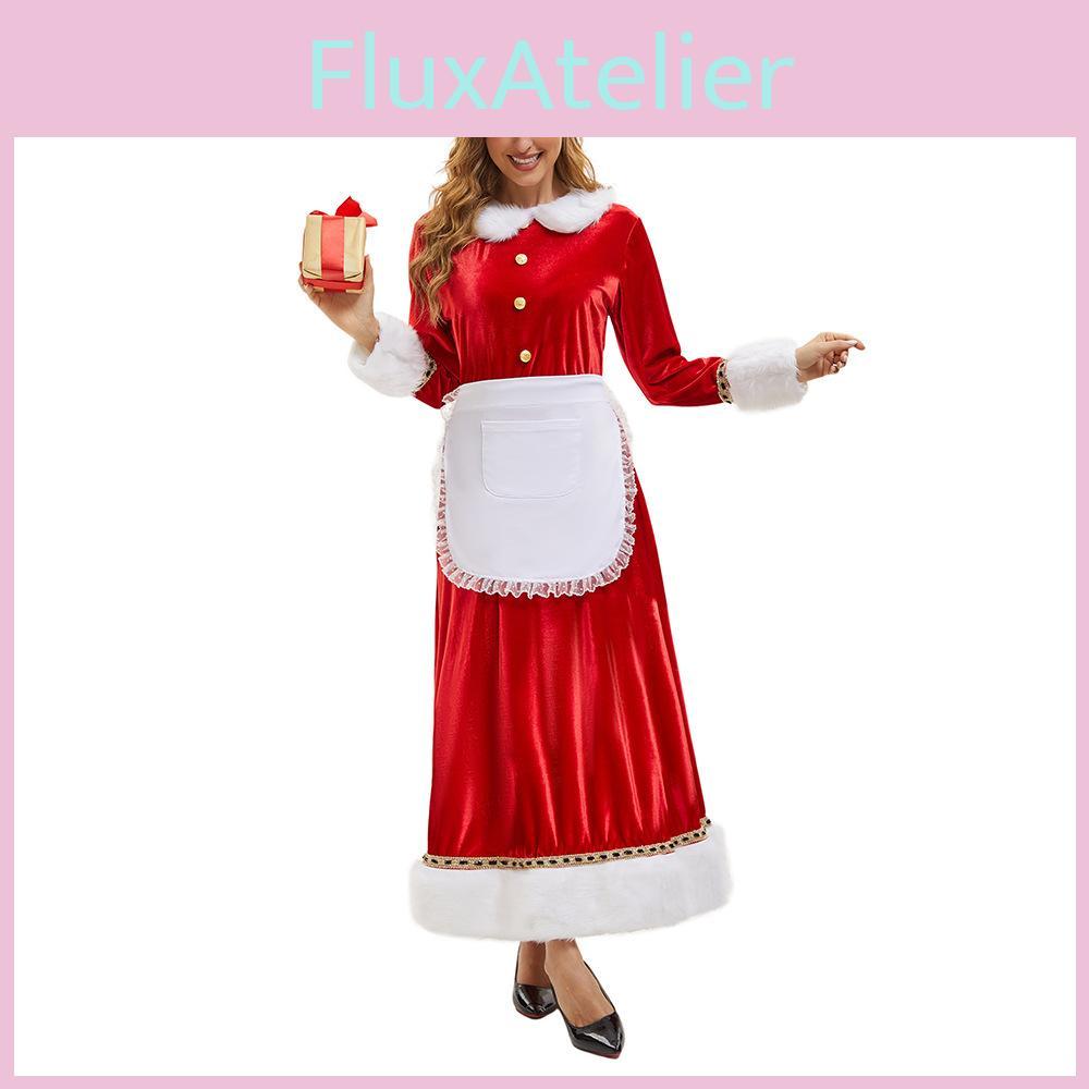 Holiday Santa Dress For Women With Polyester Fabric For Christmas Costume Parties