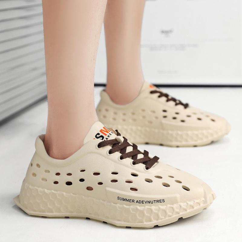 

2024 модная новая летняя мужская модная обувь, сандалии на шнуровке, уличный размер 36-45 45 бежевый