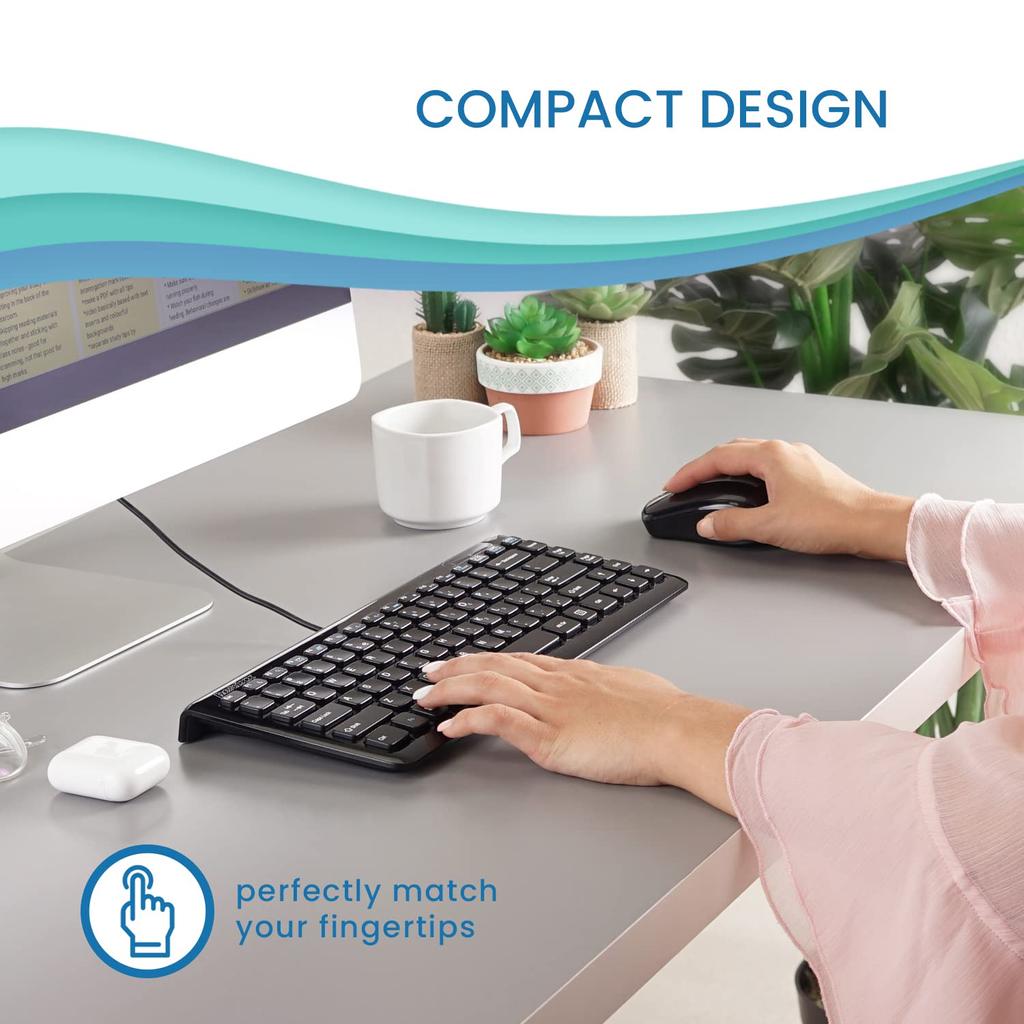 Perixx Keyboard Wired USB Connection Mini Small Compact Tenkeyless High Quality Piano Surface Treatment 320x141x25mm Guaranteed Black English Layout