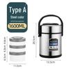 Jingxun 1.6L 3-Layer 304 Stainless Steel Vacuum Insulated Bento Lunch Box
