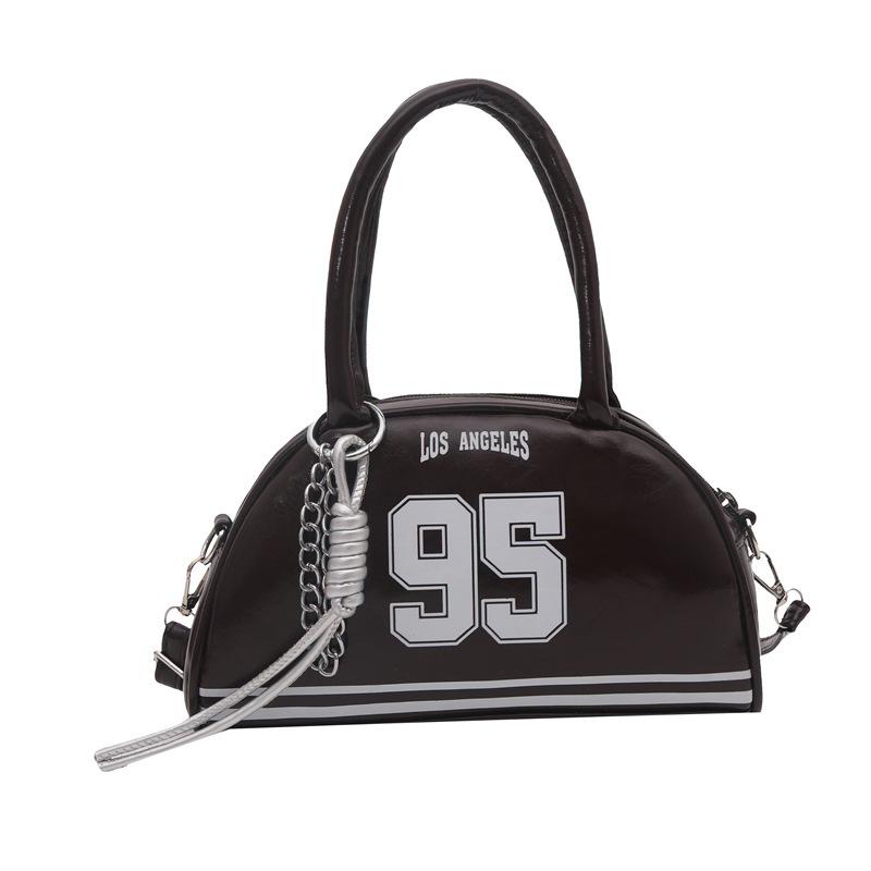 American retro portable bowling bag women's 2025 autumn and winter new fashion saddle bag versatile shoulder messenger bag