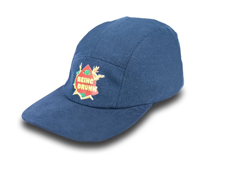 Navy Chill Five-Panel Cap  Chill Vibe 5-Panel: Premium Cotton Hat In Navy Funny Hat