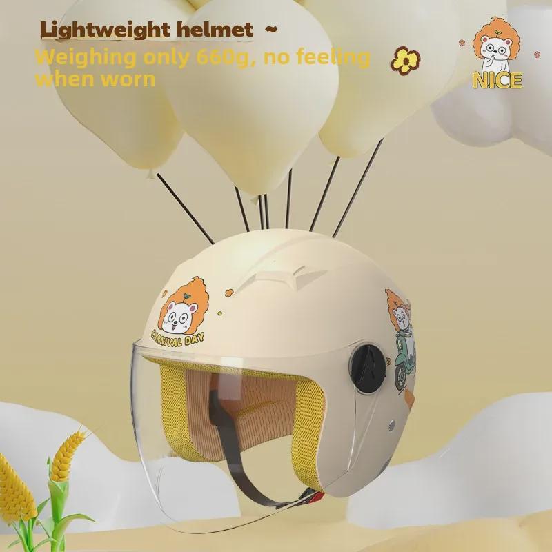 Kids' Cartoon Safety Helmet: Four Seasons Universal Warm Half Helmet for Boys & Girls
