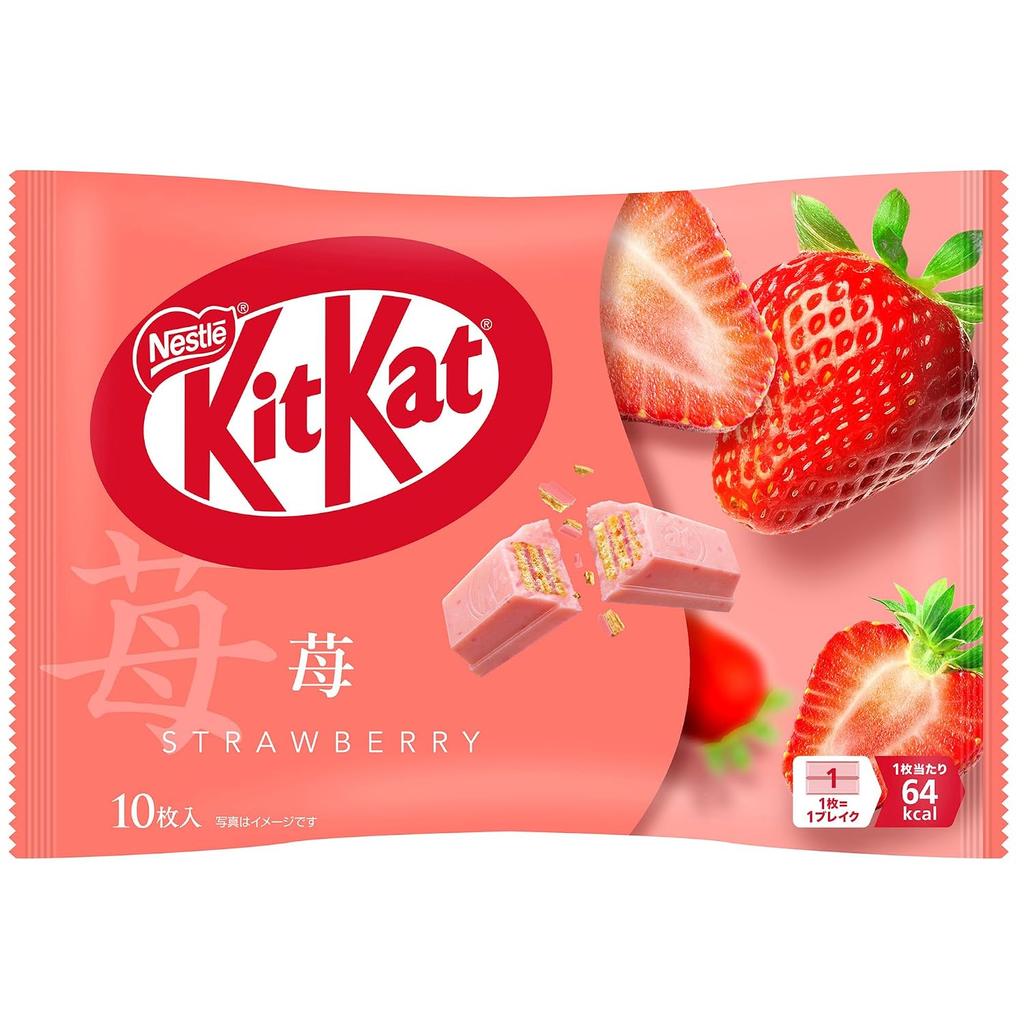 Velkokapacitní KitKat Jahodový 10 kusů 12 sáčků Cukroví Čokoláda Individuálně balené