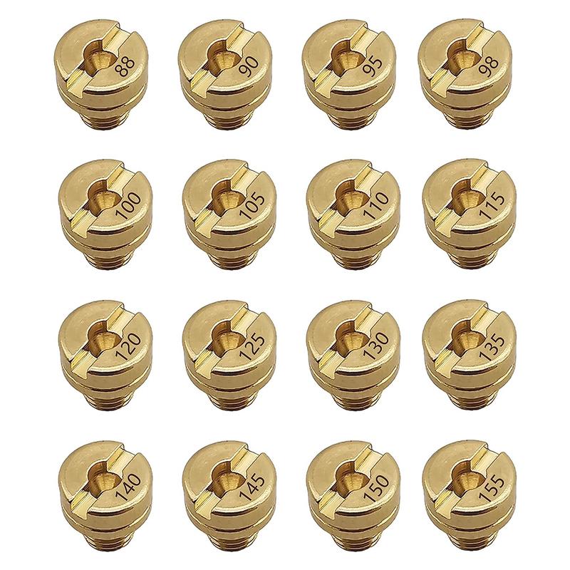 16pcs Carburetor Jet Kit Main Jets for Mikuni VM22 VM24 VM26 125cc 150cc 200cc 250cc for Mini Bike Dirt Bike Pit Bike ATV 88-155