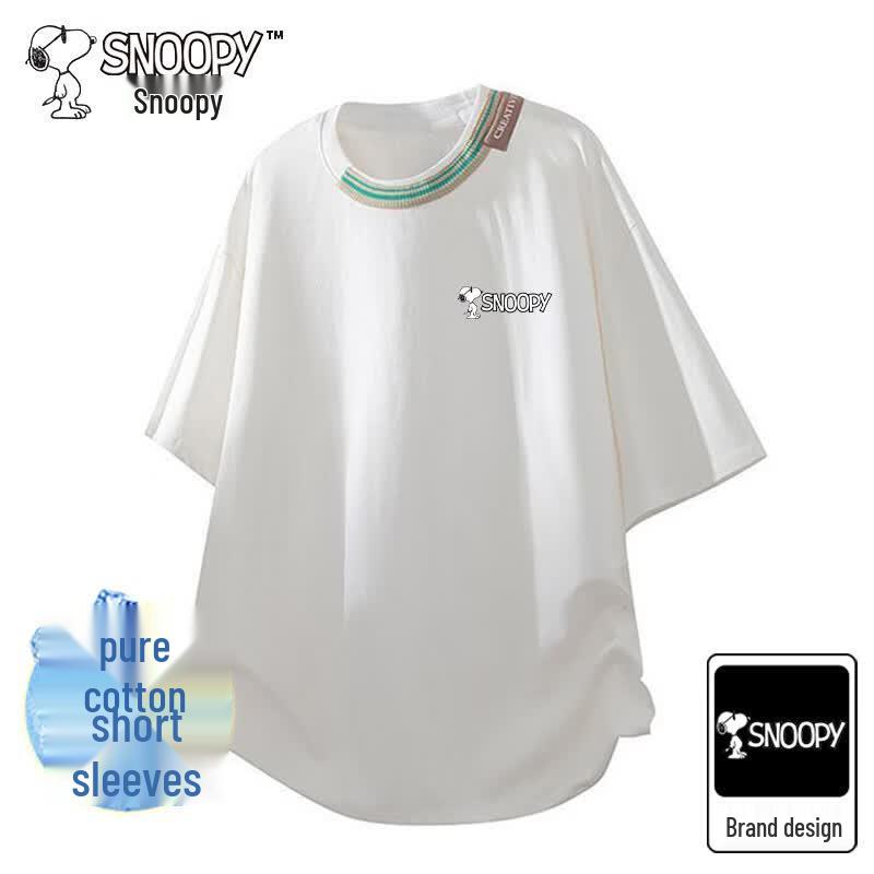 SNOOPY Men s Loose Fit Pure Cotton Short Sleeve T-Shirt XL