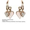 Love Heart Dangle Earrings Women Rhinestone Heart Drop Earrings Sparkling Earrings Valentine's Day Anniversary Gift for Her