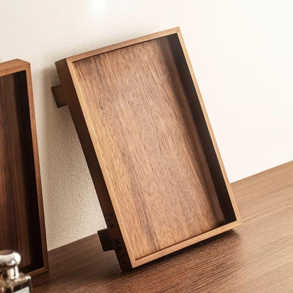 Hohe Füße Japanischer Stil Holztablett Rechteckig Stabil Schmuckaufbewahrungsplatte Massivholz Retro Schreibtischregal Massageraum