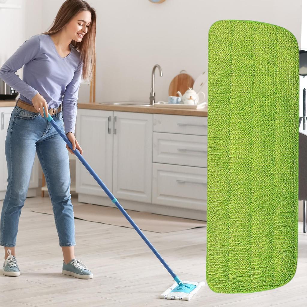 Mop Pads Reusable Microfiber Floor Wiper Cloth Foldable Mop Cloth Replacement For Commercial Bathroom Living Room Hardwood