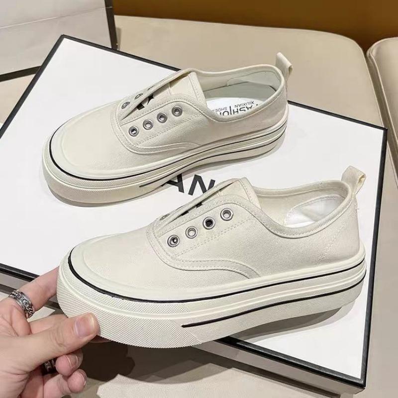 

Универсальные дышащие парусиновые туфли манго, новые педали на толстой подошве, ленивые летние маленькие белые повседневные туфли, туфли на платформе для увеличения роста 40