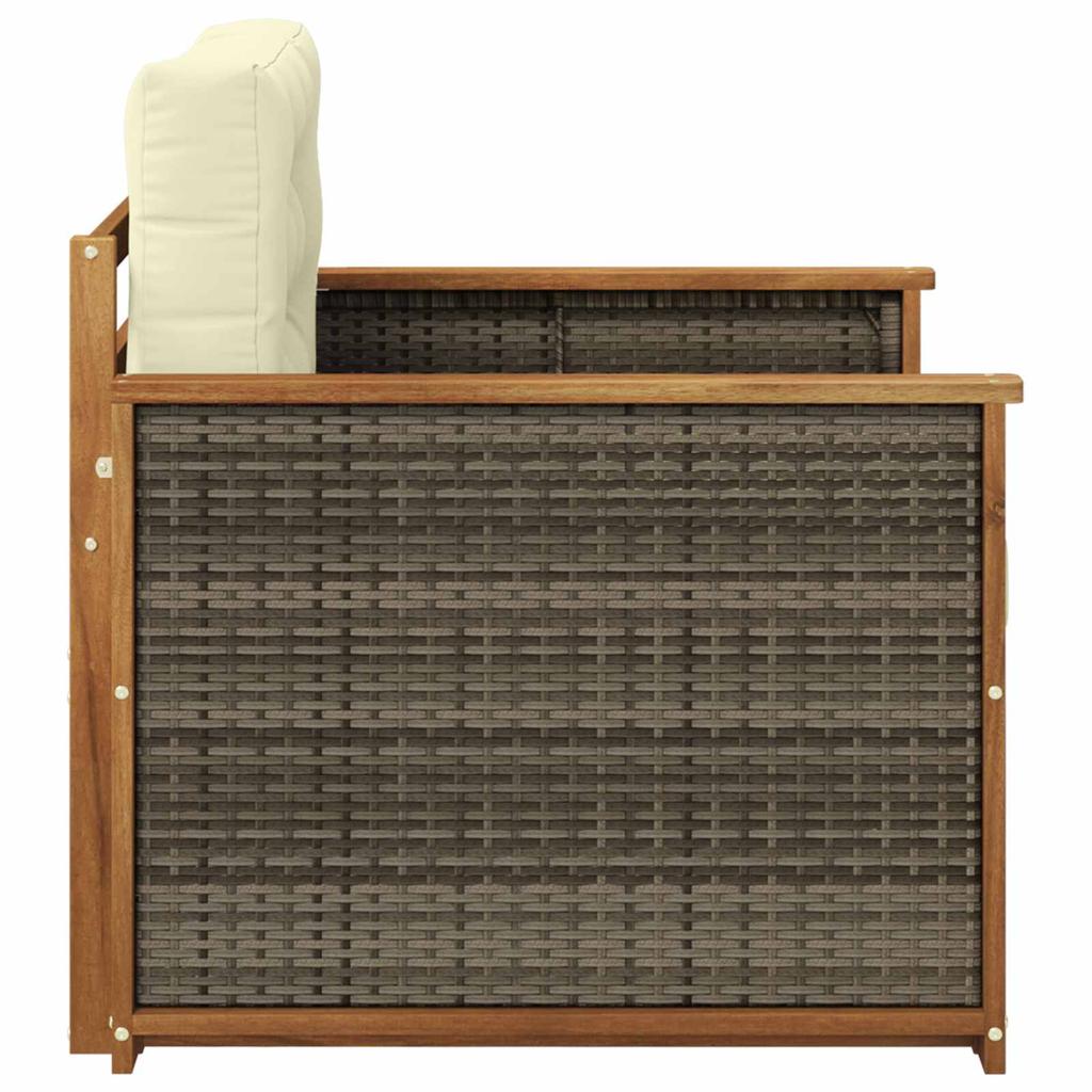 Outdoor Middle Sofa Solid Acacia Wood Natural Finish