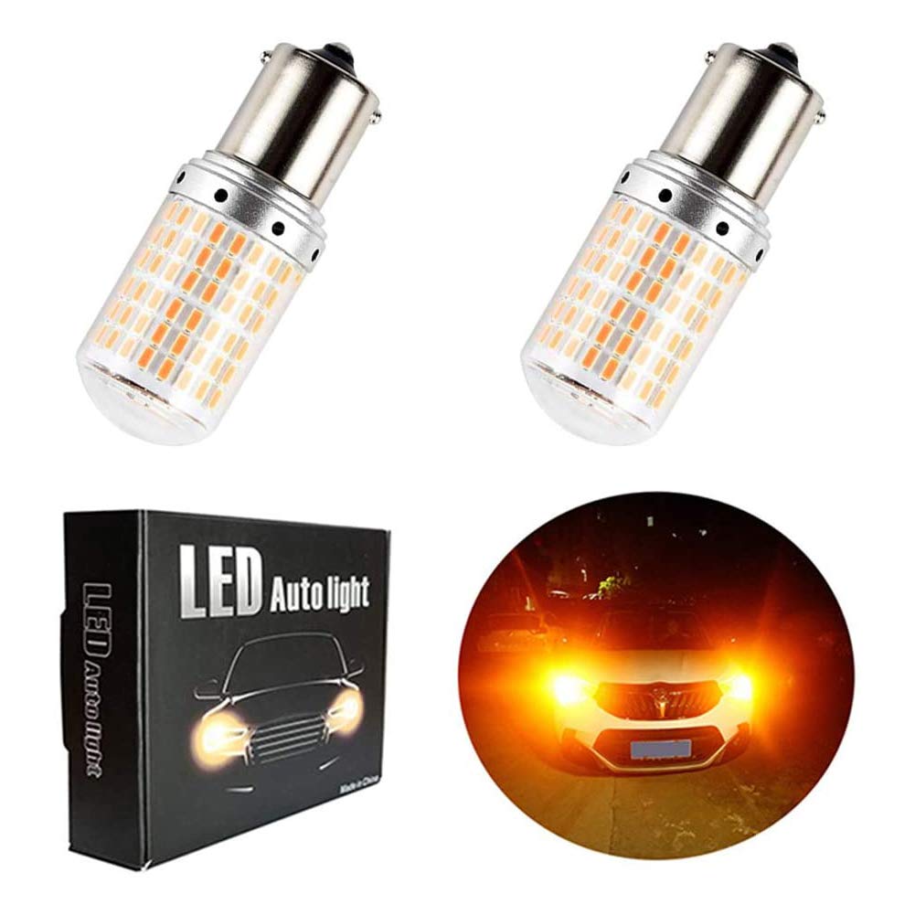 Aokyoung S25 LED Turn Signal S25 LED, Single Amber, Orange, High Fla Prevention, Built-in