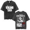 Vinland Saga Tshirt Vintage Washed Y2k Aesthetic Unisex Oversized Short Sleeve Cotton Viking Seinen Retro Streetwear Hot Sale