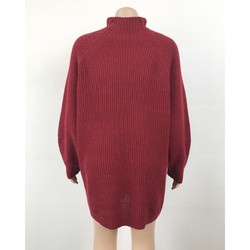 Herbst- und Winter-Neuheiten mittellange Raglanärmel Damenstrickwaren, Langarm-Pulloverkleid mit halbem Rollkragen, um warm und elegant zu bleiben YL1307