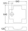 SANEI Washing Machine Raised External Dimensions 640mm X Pan, Type, 640mm, H5412-640