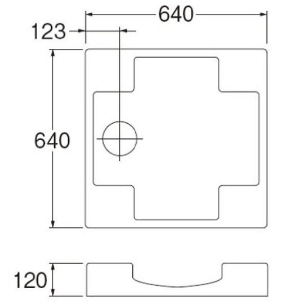 SANEI Washing Machine Raised External Dimensions 640mm X Pan, Type, 640mm, H5412-640