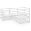 vidaXL 4-tlg. Garten-Lounge-Set Weiß Massivholz Kiefer