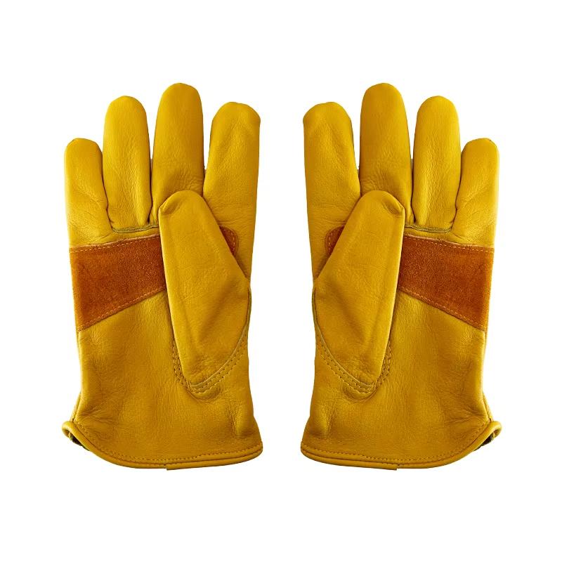 A Grade Custom Logo Heavy Duty Leather Work Gloves With Grip Palm for Men Bulk Safety Garden Working Gloves Construction