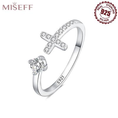 "925 Sterlingsilber Verstellbarer Offener Ring - Elegantes Geburtstagsgeschenk für Freundin."