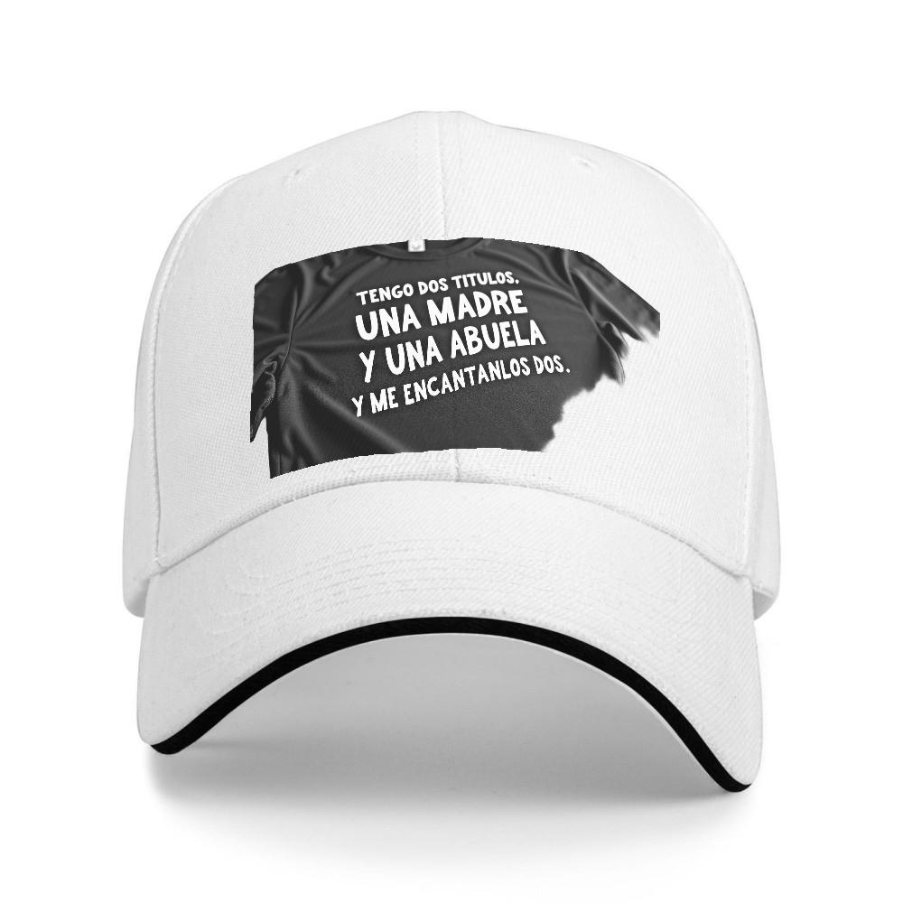 

Bilingual Mother Grandmother Love Reference Baseball Cap Black with White and Spanish Breathable Mesh Back Adjustable Adjustable