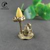 Antique Copper Lotus Flower Goldfish Figurines Miniatures Small Ornament Creative Vintage Brass Censer Home Decor Incense Burner