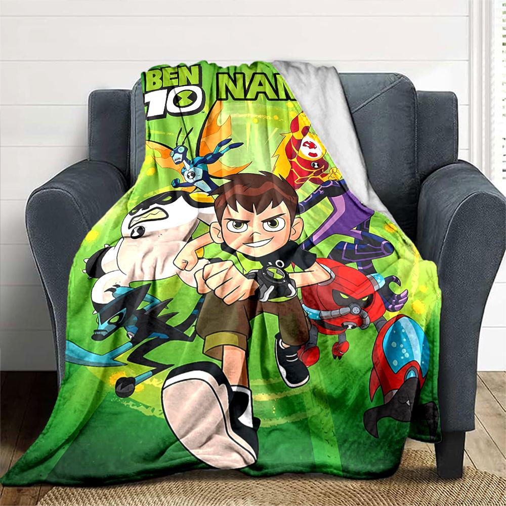 Customizable Ben10 Throw Blanket – Personalized Name, All-Season Cozy Snug Blanket, Machine Washable, Personalized Blanket