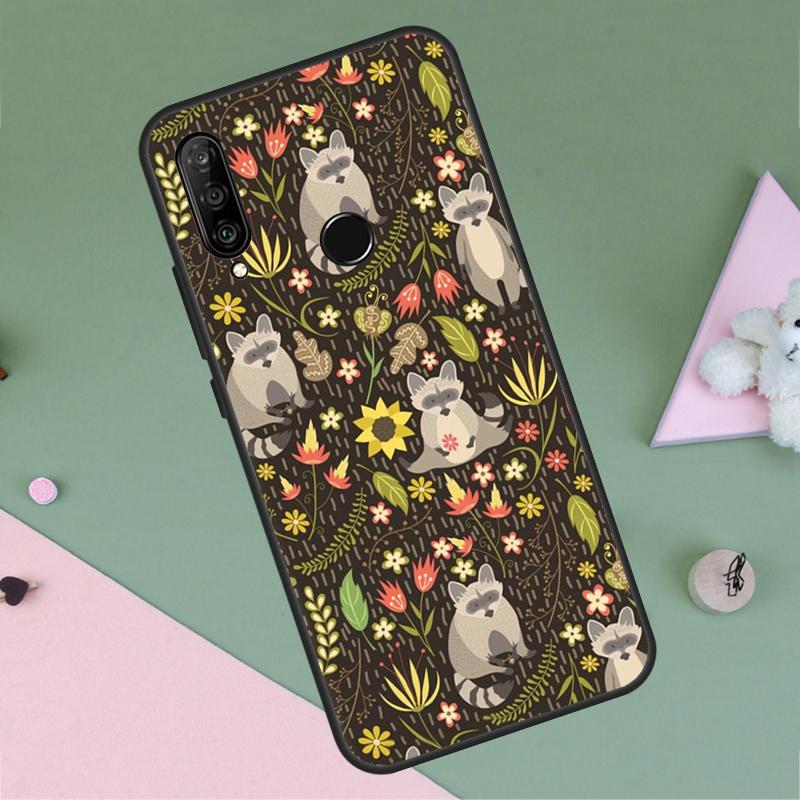 Cute Raccoon For Huawei Nova 12i 12s 11i 8i 7i 9 10 SE Y90 Y60 Y70 Y72 Y61 Y91 P30 P40 Lite P60 Pro Case