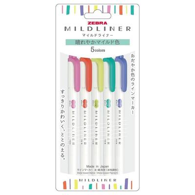 Zebra Mild Liner Radiant Mild Color na vodní bázi 5 barevná sada (Hromadný nákup) WKT7-5C-HC-N [×5]