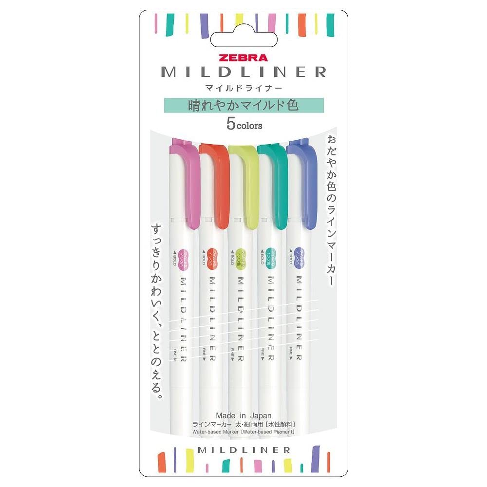 

Набор из 5 цветов для подводки Zebra Mild Liner Radiant Mild Color на водной основе (Оптовая закупка) WKT7-5C-HC-N [×5]