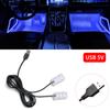Car Neon Light Foot Light LED Interior Decoration Backlight Cigarette Lighter USB Atmosphere Lamp Auto Decorative Accessories