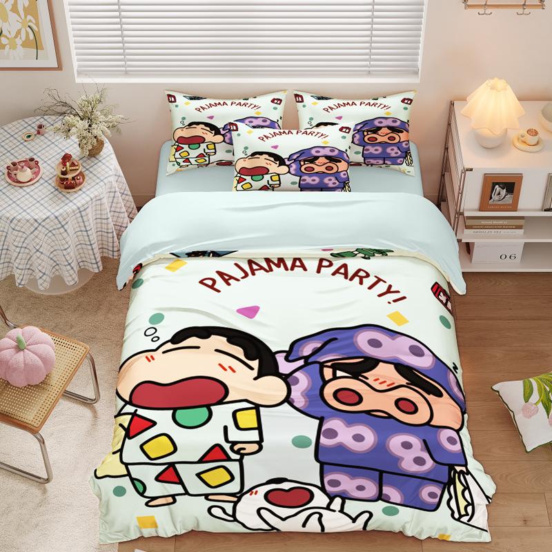 New Style C-Crayon Shin-chan Bedding Sets Shin-chan Duvet Cover Bed Set Quilt Cover Pillowcase Kids Adult Size