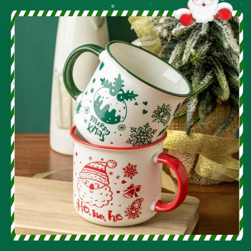 Christmas Series Mug Cute Cartoon Ceramic Coffee Cup Christmas Holiday Gift