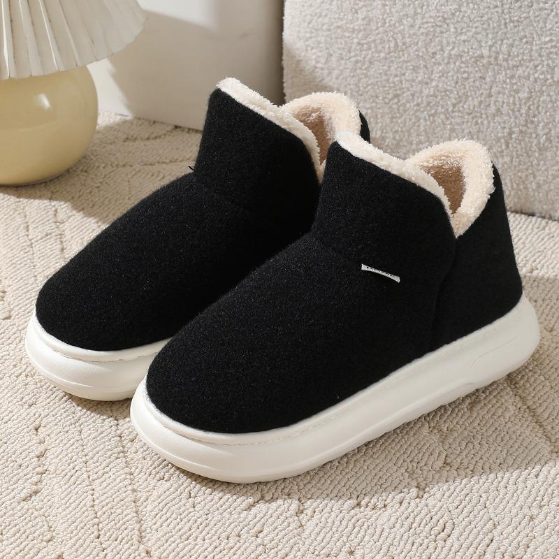 

Мужские высокие хлопковые туфли, толстая подошва для дома зимой, можно носить на улице, шерстяной тканевый мешок, каблуки и короткие ботинки. 44-45