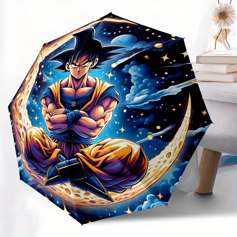 Dragon Ball Automatic Folding Umbrella - Lightweight, Retractable Design with 8-Rib Durability, Perfect for Outdoor Adventures, Fashionable