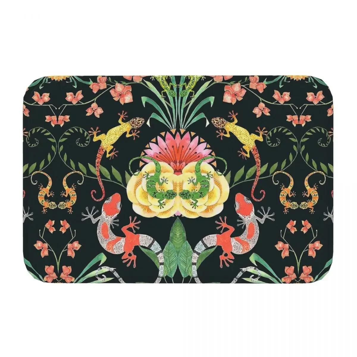 

Tropical Leaves Beach Anti-Slip Rug Doormat Bath Mat Lizard Garden Balcony Carpet Welcome Decorative 40cm x 60cm