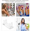 iplusmile Shelf Bracket Acrylic Pen Holder Clear Makeup Brush Rack Organizer Ballpoint Pen Wand Holder Showcase Paintbrush Drying Rack for Home