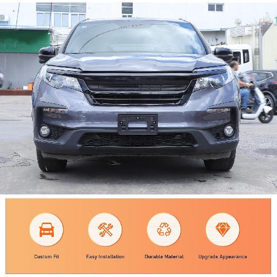 Front License Plate Frame Bracket for Honda Pilot 2019-2022 Accessories Front Bumper License Plate Tag Mounting Bracket Frame Holder Front Bumper Tag