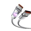 RGB Luminous 120W Fast Charging USB-C Cable for Apple 15/16 & Huawei, 6A.