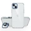 For iPhone 15 Case Shockproof TPU+PC Phone Back Cover with Metal Lens Kickstand