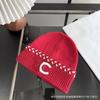 New Autumn and Winter Crochet Knitted Hat Women's Warm Wool Cold Hat Three-dimensional Embroidery Versatile Travel Pullover Hat
