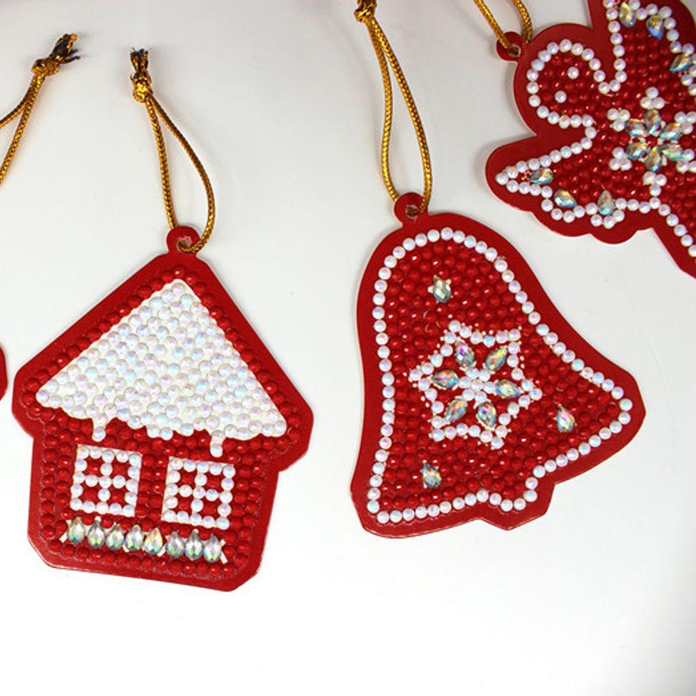 Cross Stitch 5D Diamond Painting Christmas Tree Pendant Special Shape Rhinestones Xmas Ornament