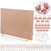 12.6 x 9 Inch Small Desktop Cork Board with Stand Rose Gold Bulletin Memo Message Picture Double Sided Pin Board for Office School Home with Binder