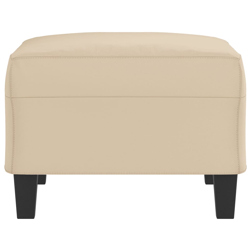 Footstool Cream 70x55x41 Cm Microfiber Fabric