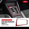 Real Carbon Fiber Sticker For Volkswagen VW Golf 8 MK8 2020 2021 2022 2023 Car Interior Trim Red Shift Panel Decor Accessories