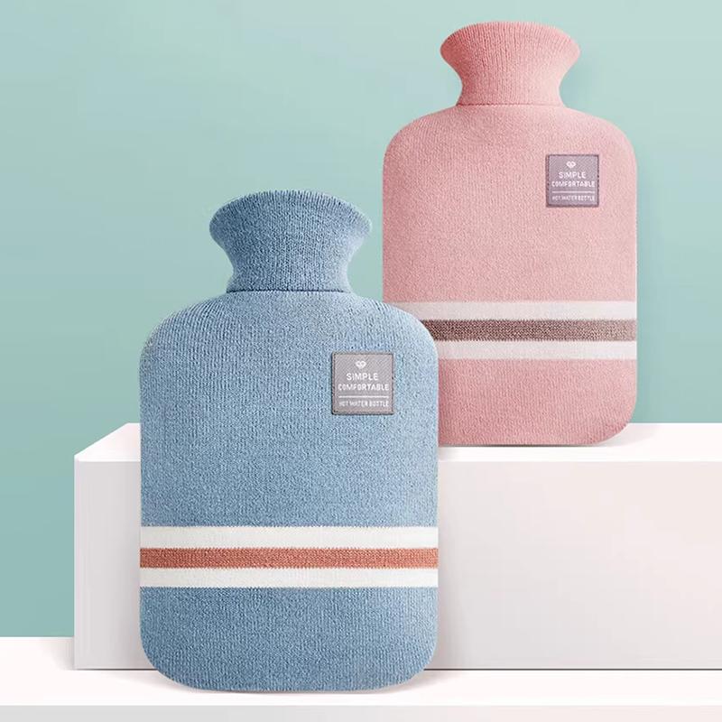 1L Or 2L Hot Water Bottle With Knitted Cover Large Capacity Hot Water Bag For Female Warm Belly Hands Inject Water Hot Water Bag