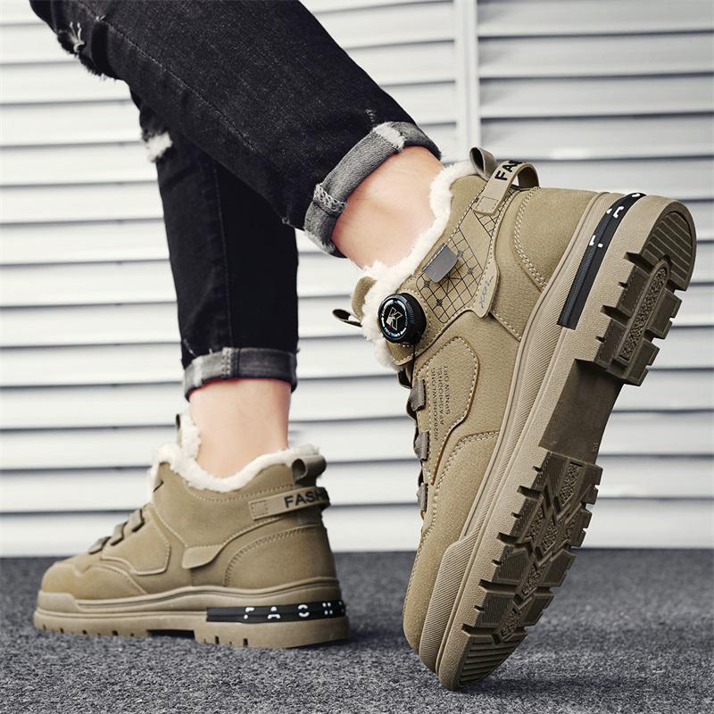 Modne buty śniegowe CYYTL Zimowe męskie buty Futro Ciepłe Casual Skórzane Platforma Kostka Outdoor Sport Turystyka Projektant Luksusowe Kowbojskie Sneakersy