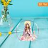 1pc Virgin Mary Acrylic Religious Decorative Plaque with Lilies Wreath - Vintage Style Tabletop Ornament for Christmas & All Holidays 
