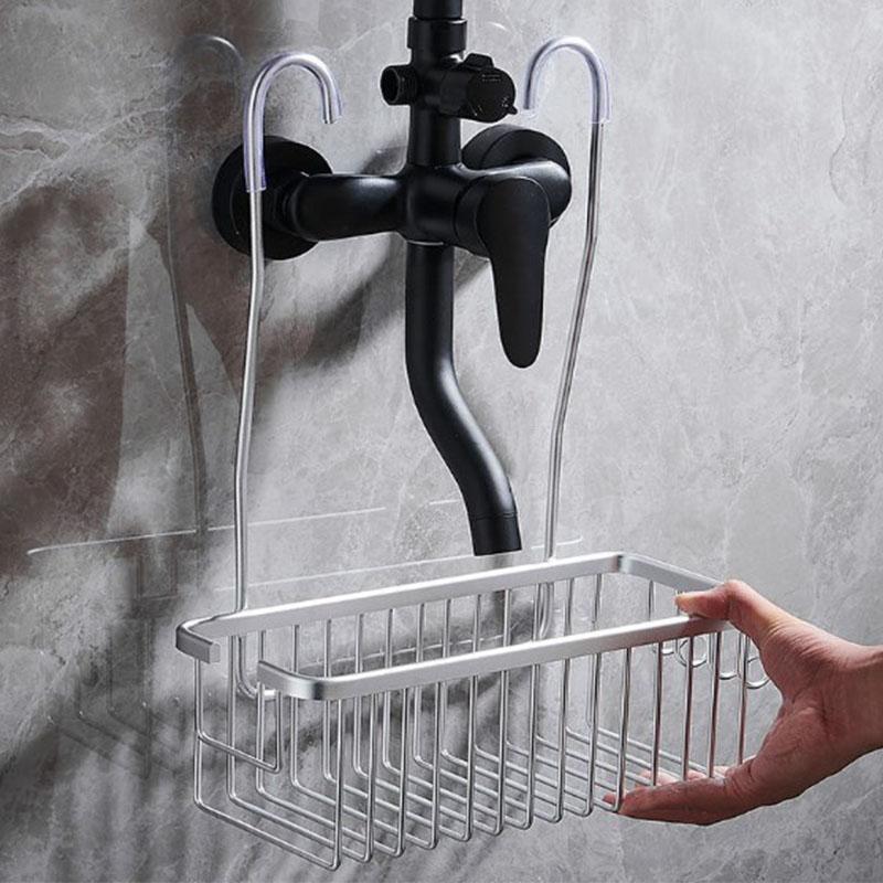 Hanging Shower Caddy Bathroom Wall Mount Drain Storage Basket Shampoo Shower Gel Holder Washroom Organizer Rack